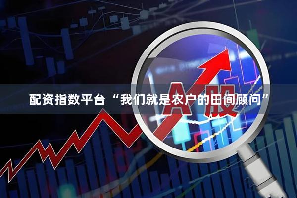 配资指数平台 “我们就是农户的田间顾问”